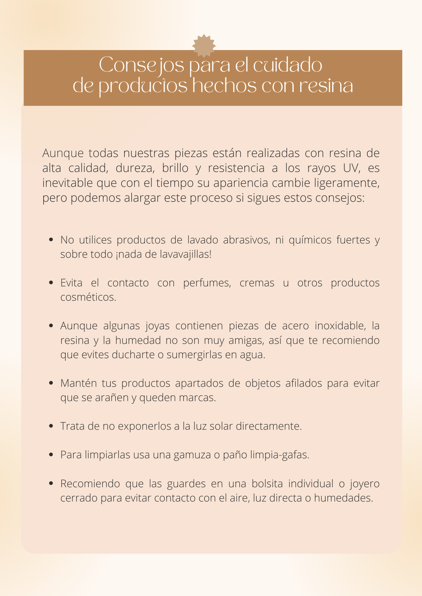 Consejos para el cuidado de joyas