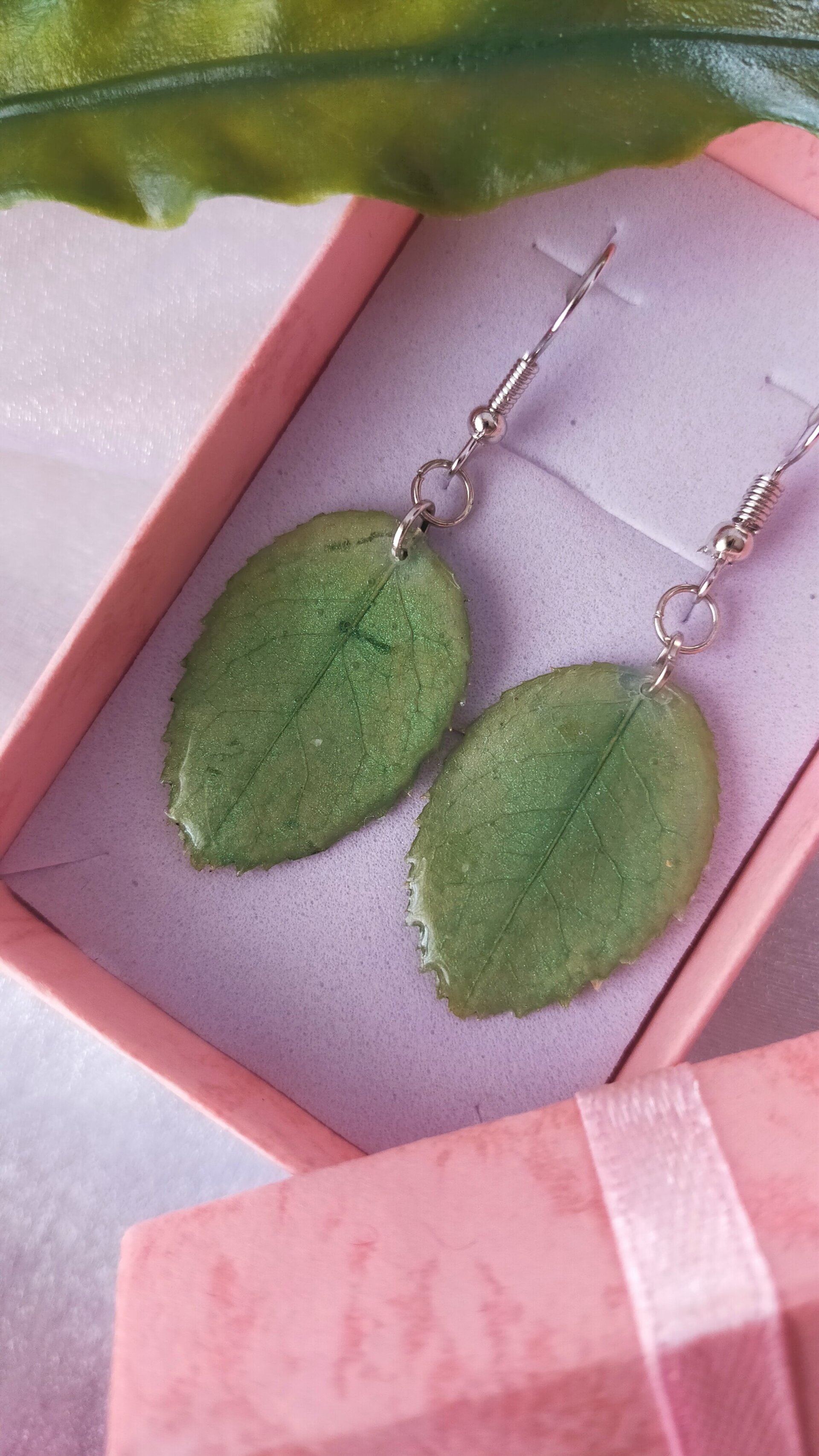 Pendientes "Hojas de rosas" - 2